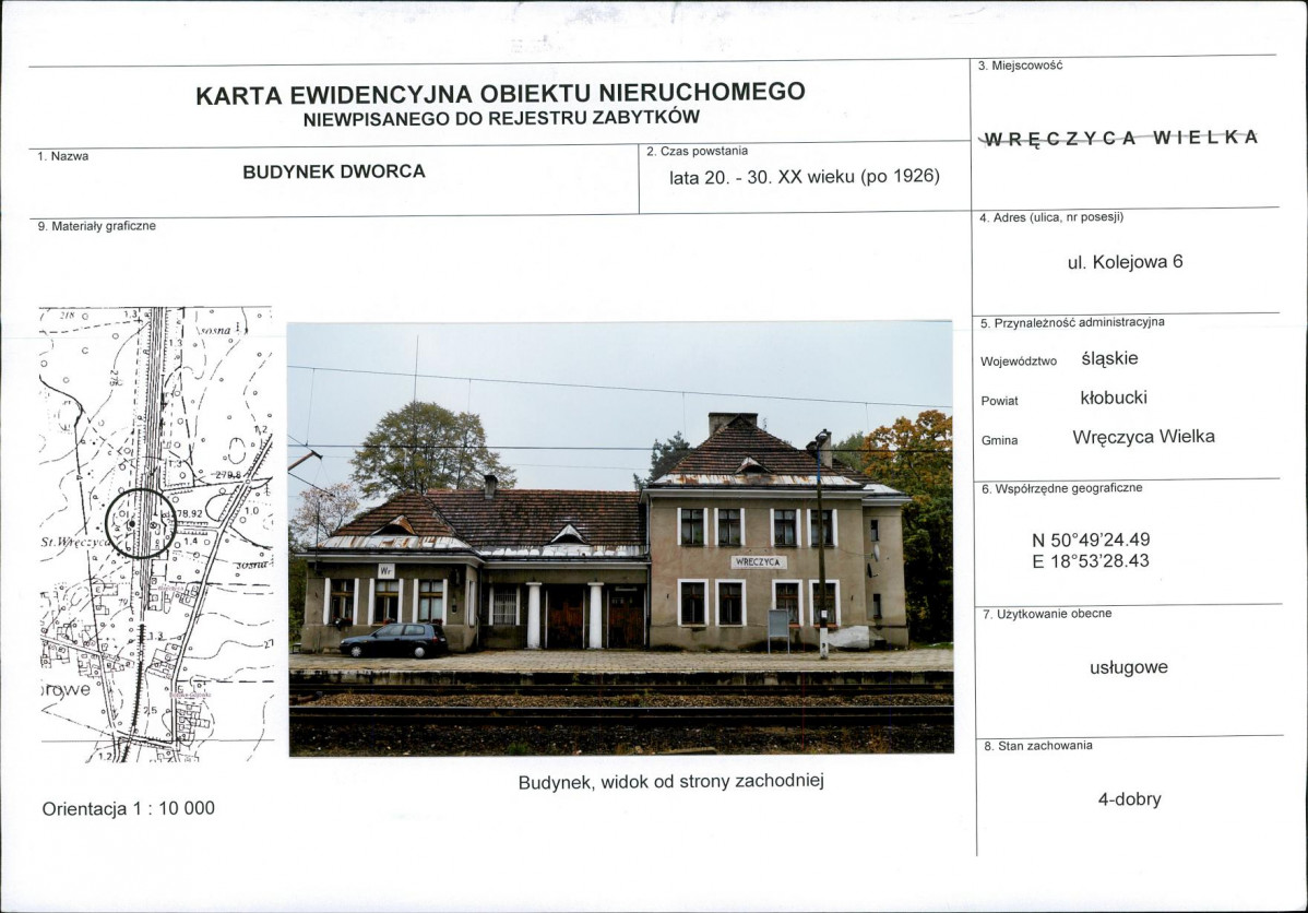 Karta obiektu niewpisanego do rejestru, skan nr 1