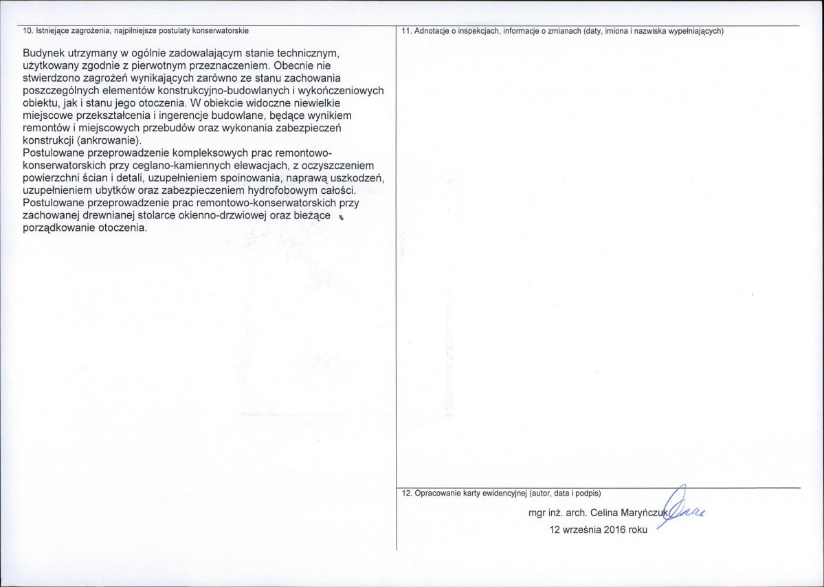 Karta obiektu niewpisanego do rejestru, skan nr 2