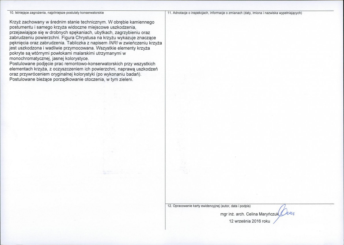 Karta obiektu niewpisanego do rejestru, skan nr 2