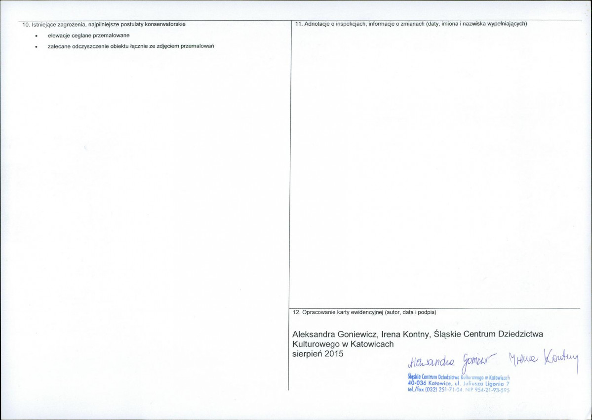 Karta obiektu niewpisanego do rejestru, skan nr 2