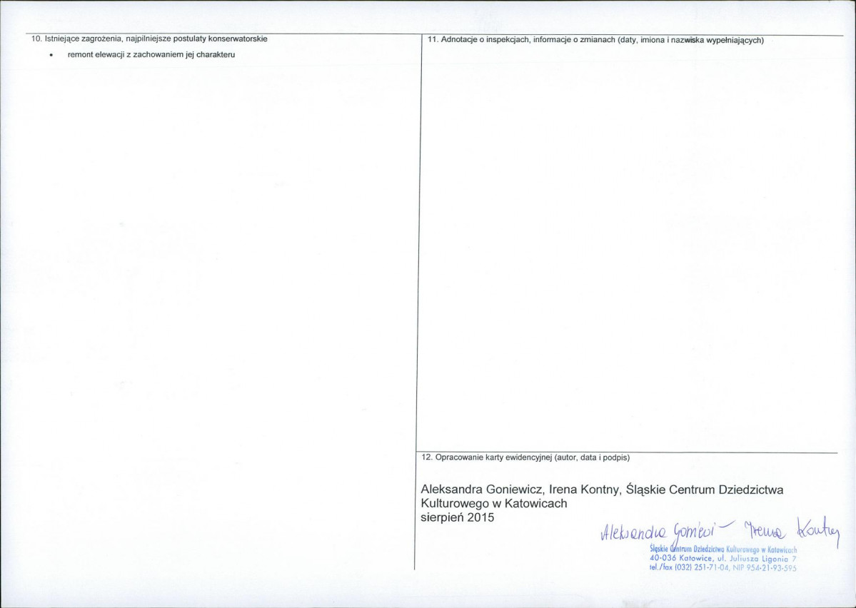 Karta obiektu niewpisanego do rejestru, skan nr 2