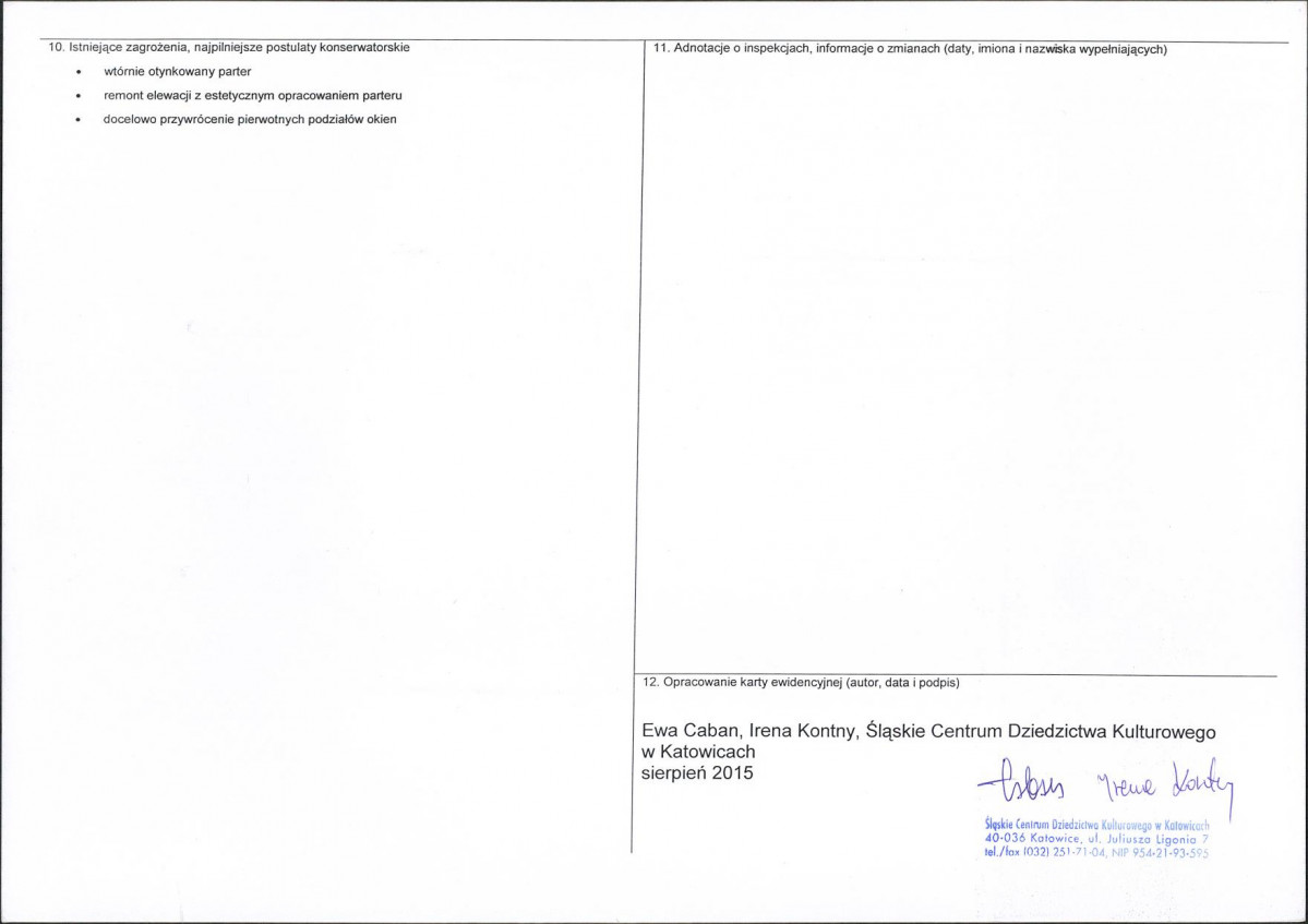 Karta obiektu niewpisanego do rejestru, skan nr 2