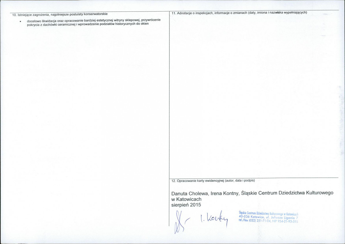 Karta obiektu niewpisanego do rejestru, skan nr 2