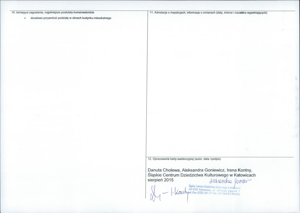 Karta obiektu niewpisanego do rejestru, skan nr 2