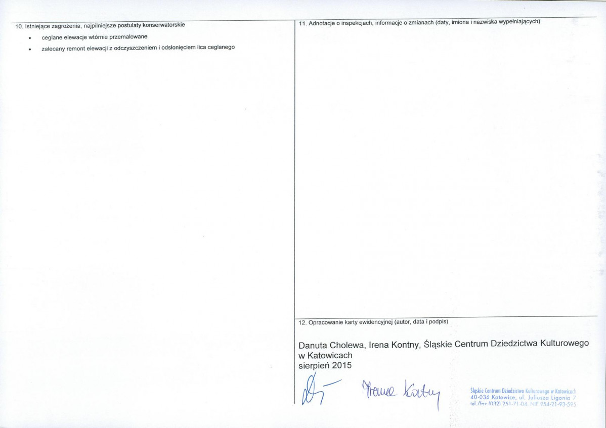 Karta obiektu niewpisanego do rejestru, skan nr 2