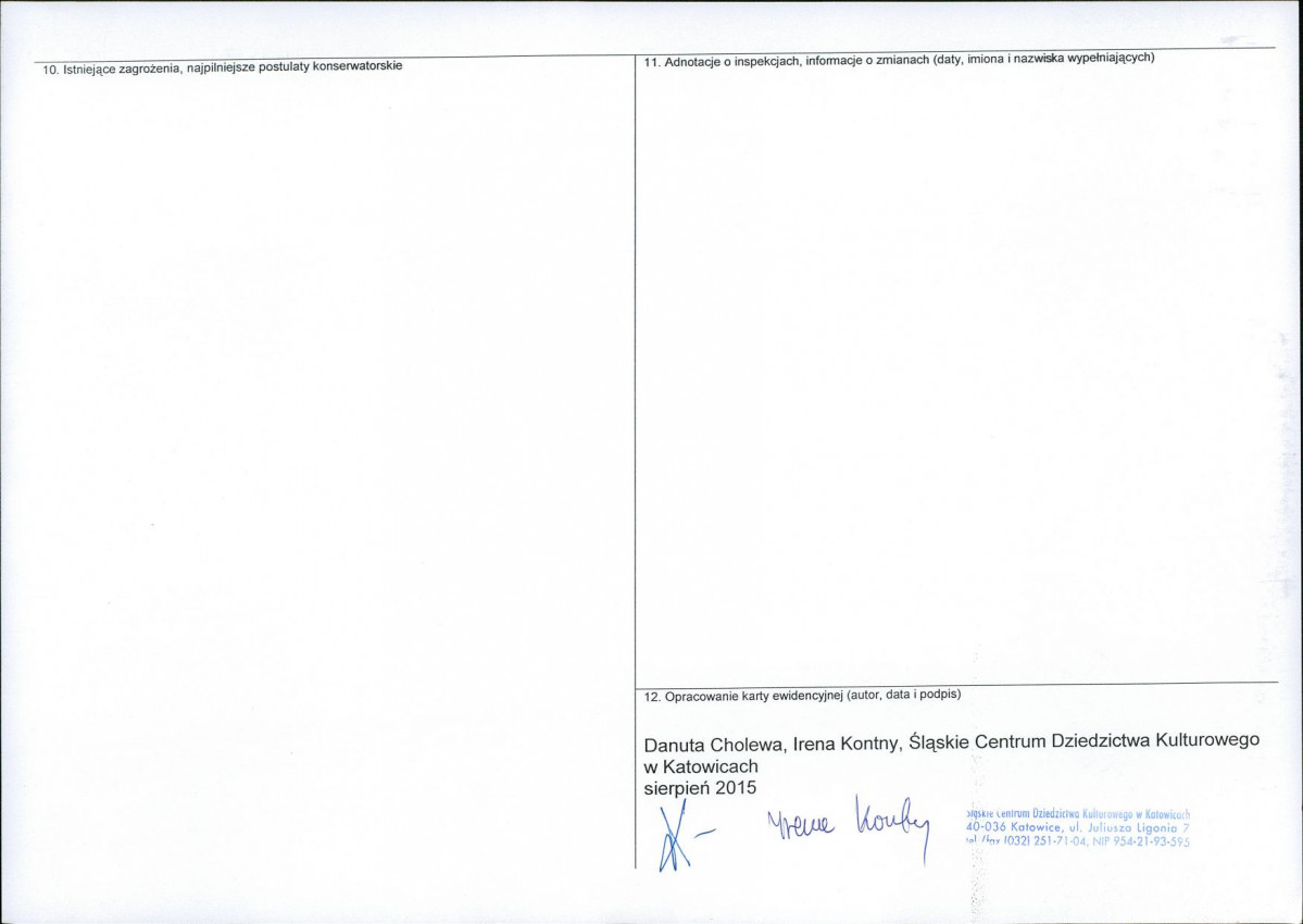 Karta obiektu niewpisanego do rejestru, skan nr 2