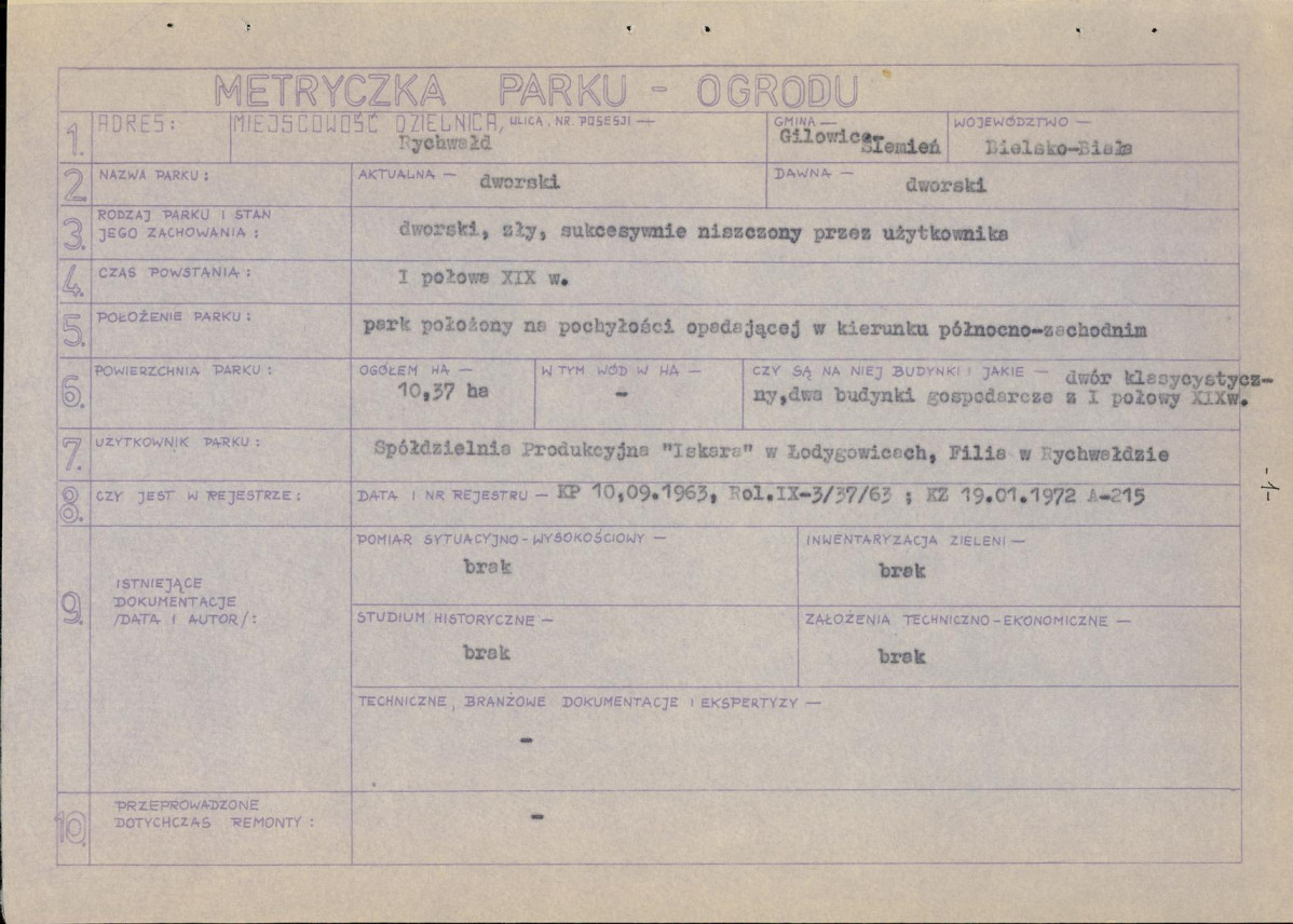 Ewidencja parkowa, skan nr 4