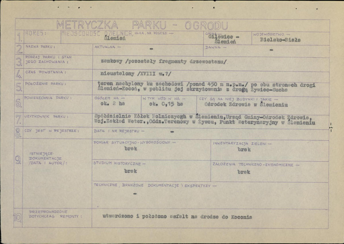 Ewidencja parkowa, skan nr 4