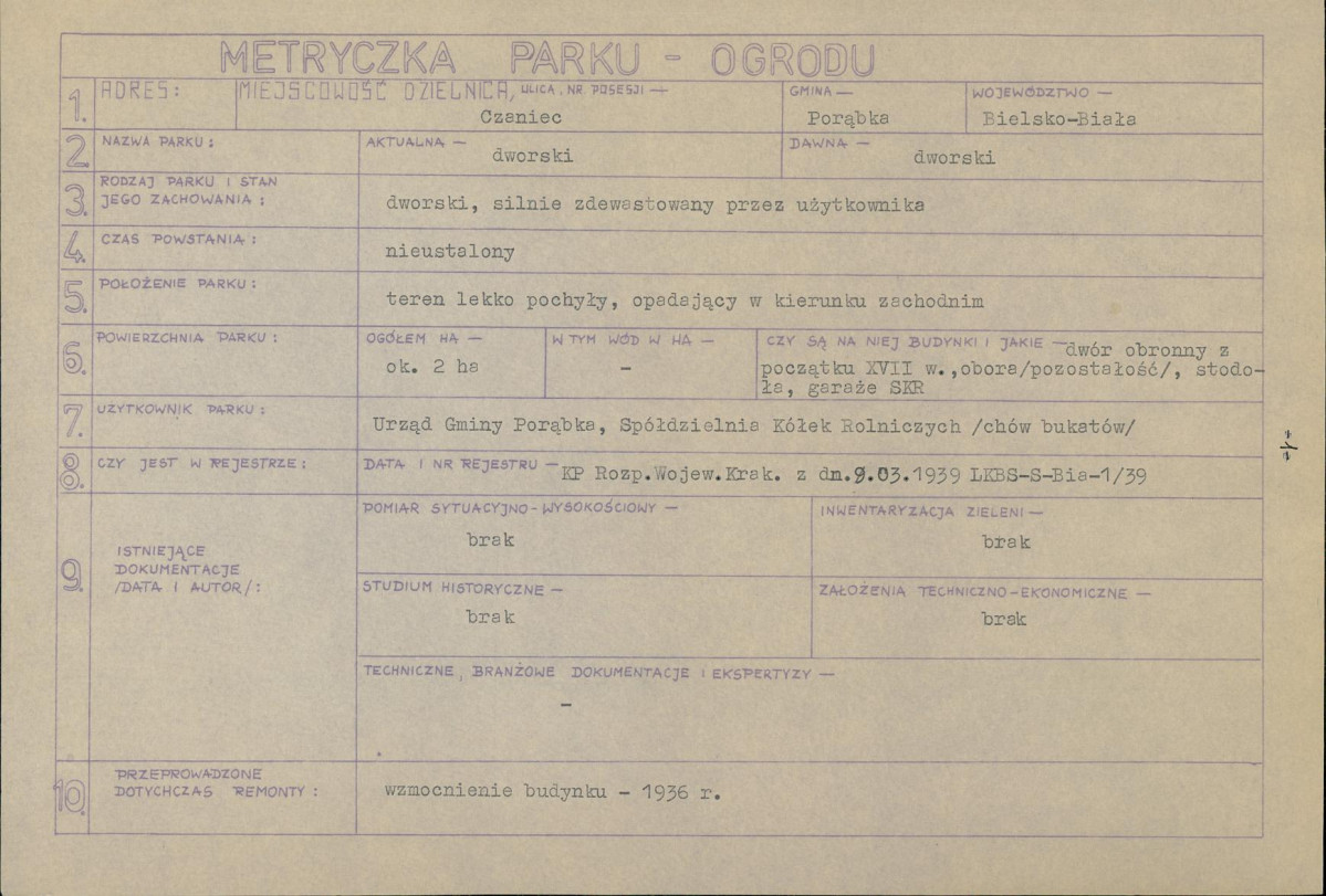 Ewidencja parkowa, skan nr 4