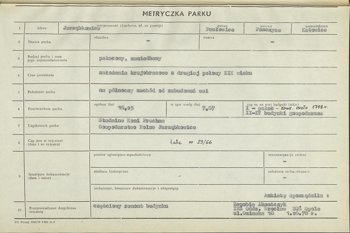 Ewidencja parkowa, skan nr 8