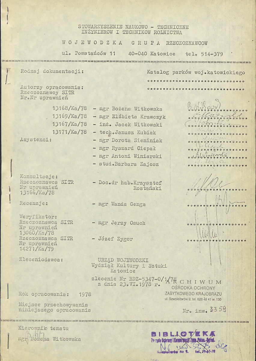 Ewidencja parkowa, skan nr 4