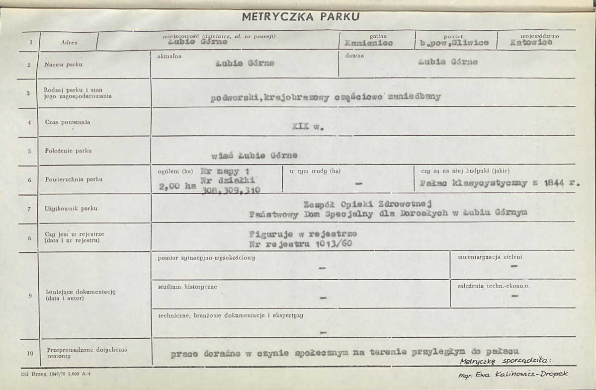 Ewidencja parkowa, skan nr 11