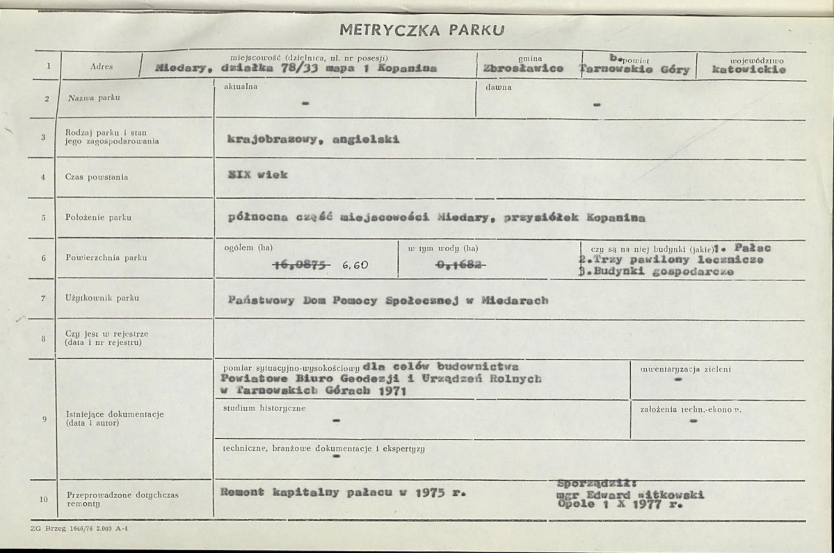 Ewidencja parkowa, skan nr 8