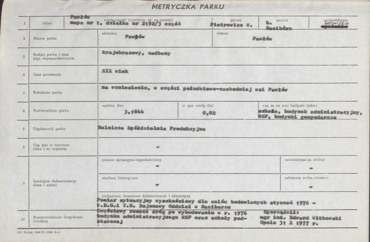 Ewidencja parkowa, skan nr 8