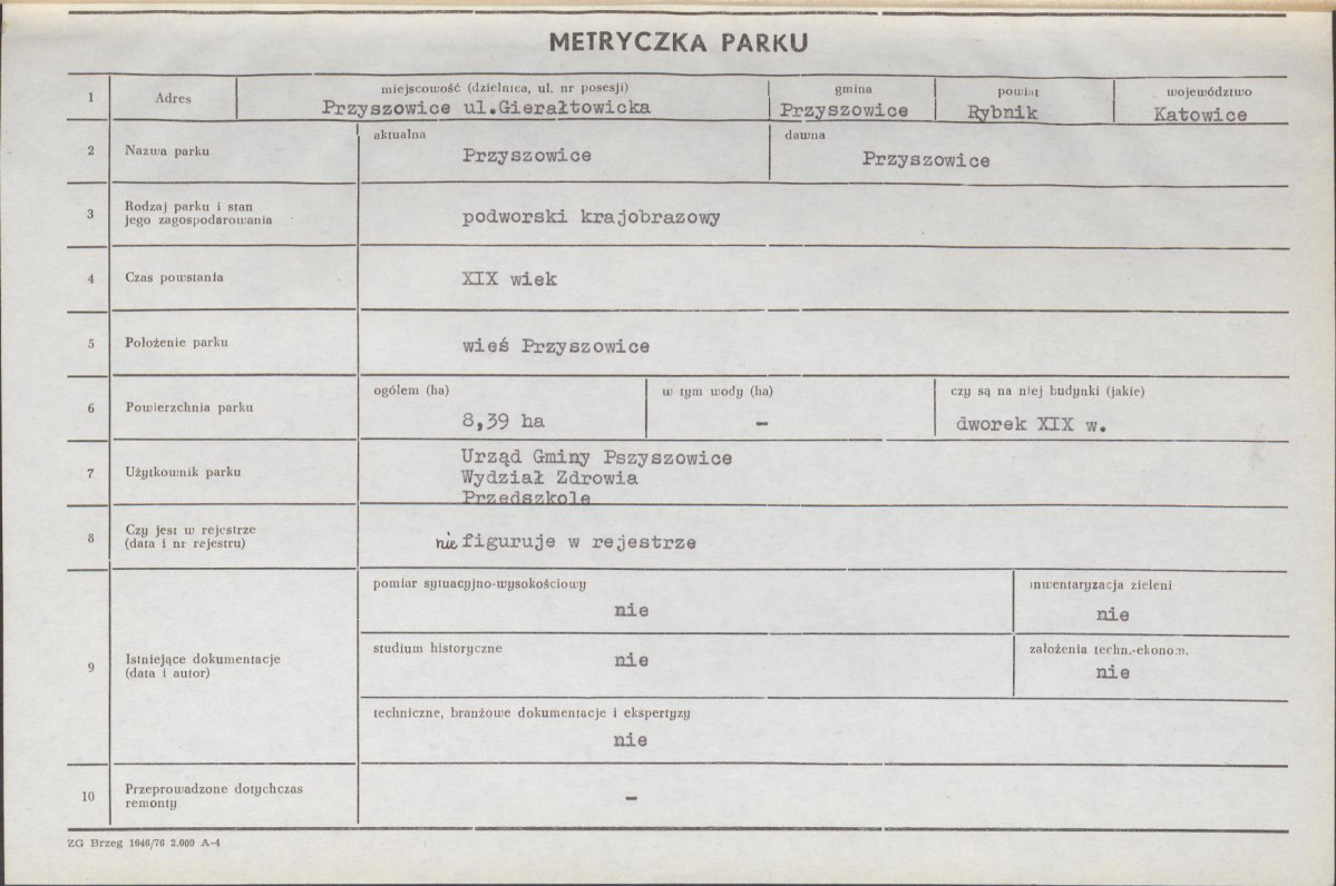 Ewidencja parkowa, skan nr 8