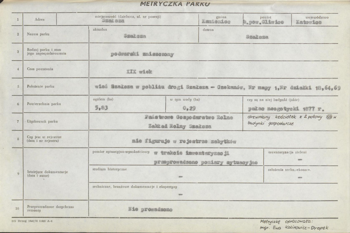 Ewidencja parkowa, skan nr 9