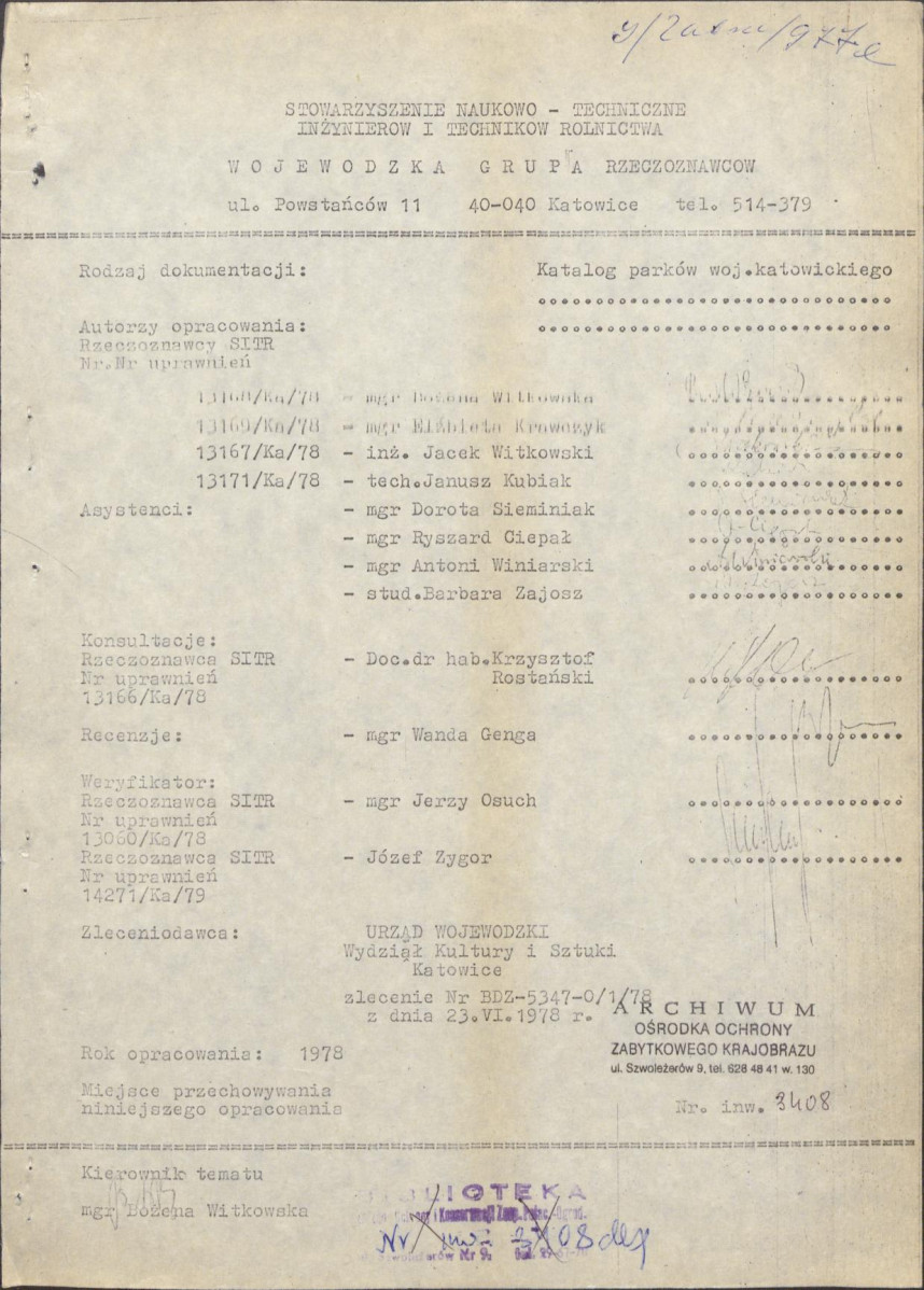 Ewidencja parkowa, skan nr 8