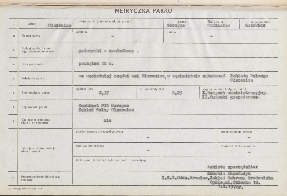 Ewidencja parkowa, skan nr 8