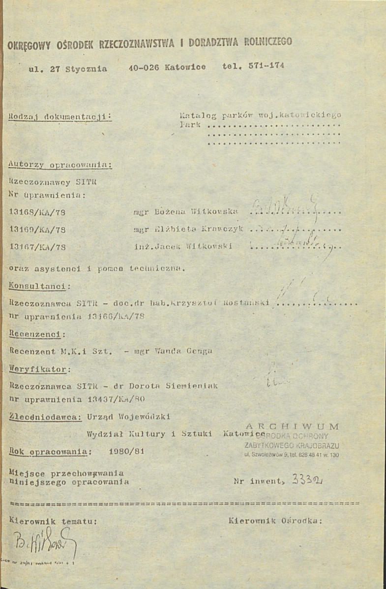 EP - Ewidencja parkowa, skan nr 4