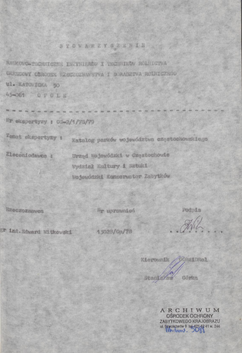 Ewidencja parkowa, skan nr 4