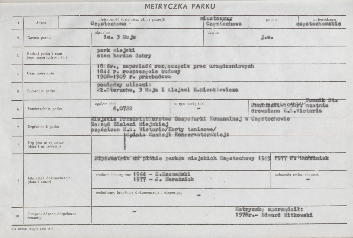 Ewidencja parkowa, skan nr 9