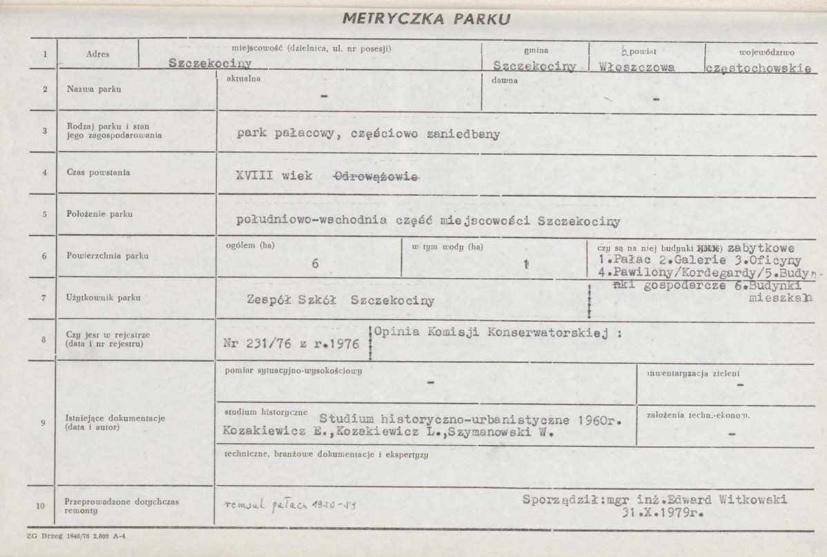 Ewidencja parkowa, skan nr 8