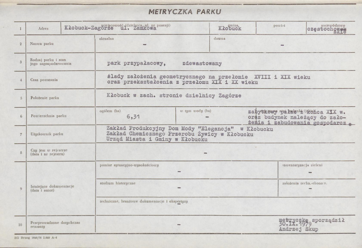 EP - Ewidencja parkowa, skan nr 5