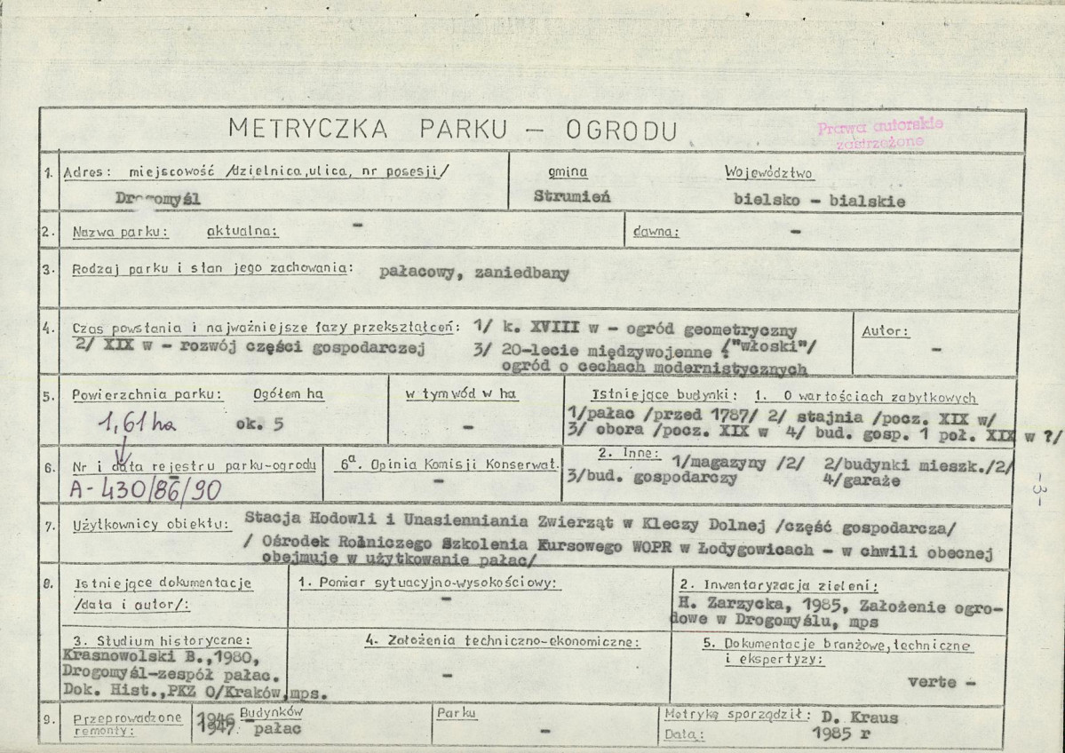 Ewidencja parkowa, skan nr 7