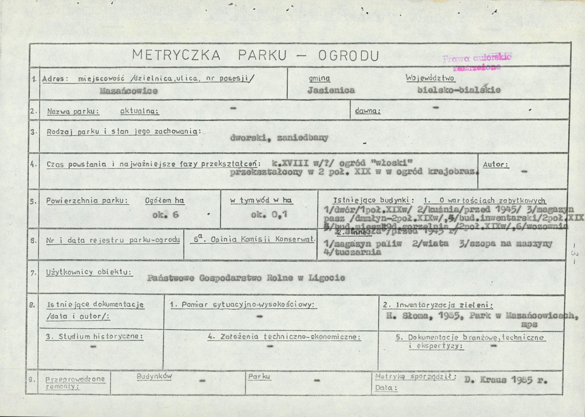 Ewidencja parkowa, skan nr 6