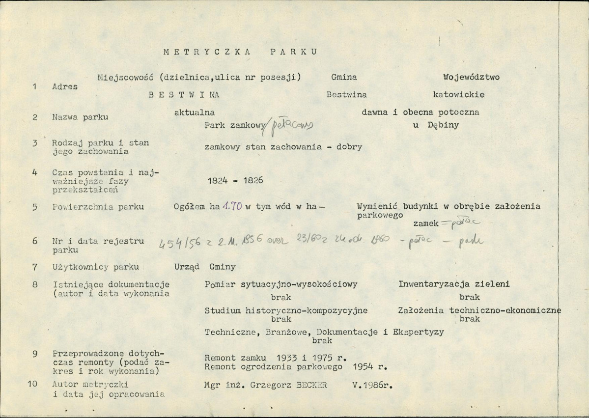 EP - Ewidencja parkowa, skan nr 5