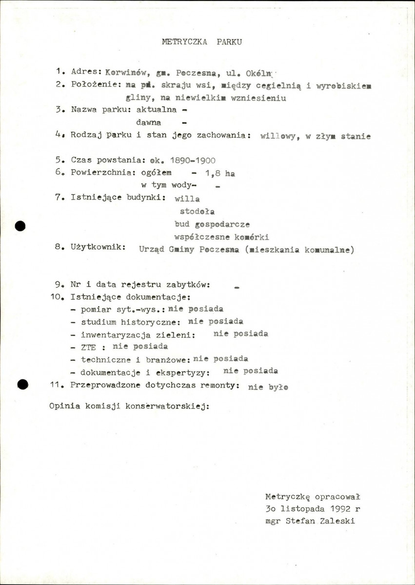 EP - Ewidencja parkowa, skan nr 4