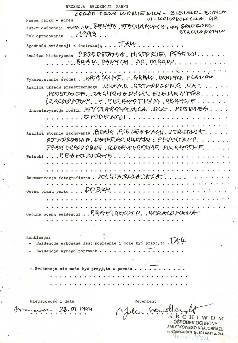 Ewidencja parkowa, skan nr 5