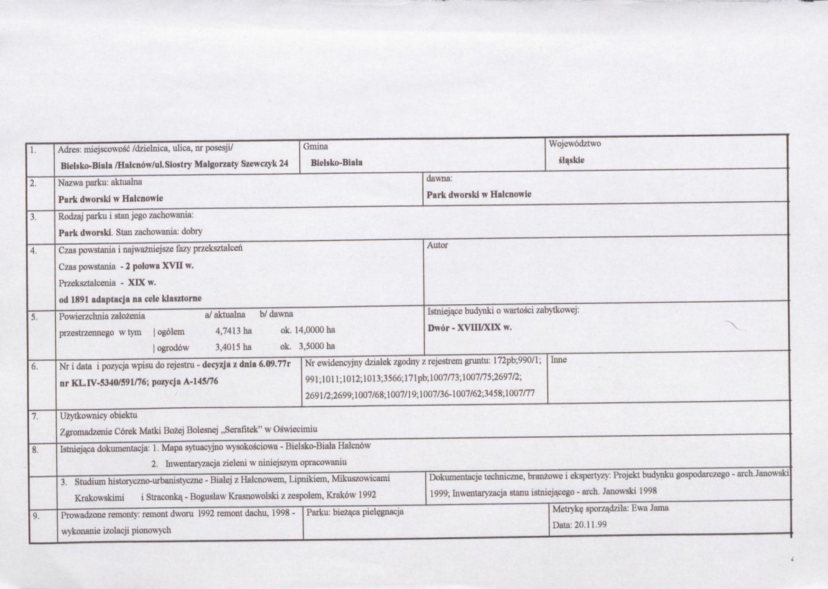 EP - Ewidencja parkowa, skan nr 5
