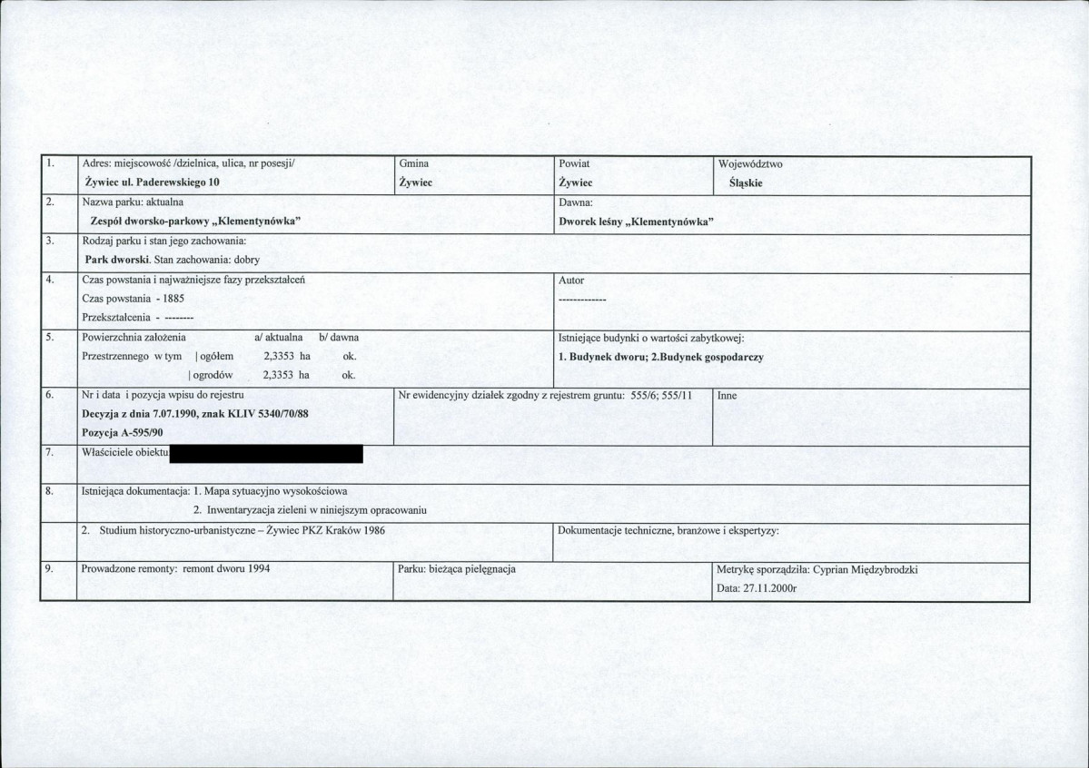 EP - Ewidencja parkowa, skan nr 5