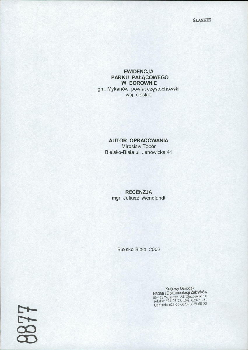 EP - Ewidencja parkowa, skan nr 1