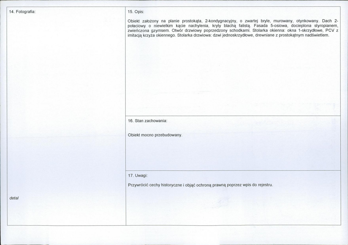 Karta obiektu niewpisanego do rejestru, skan nr 2