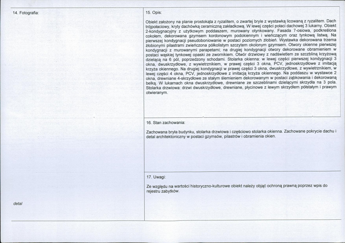 Karta obiektu niewpisanego do rejestru, skan nr 2