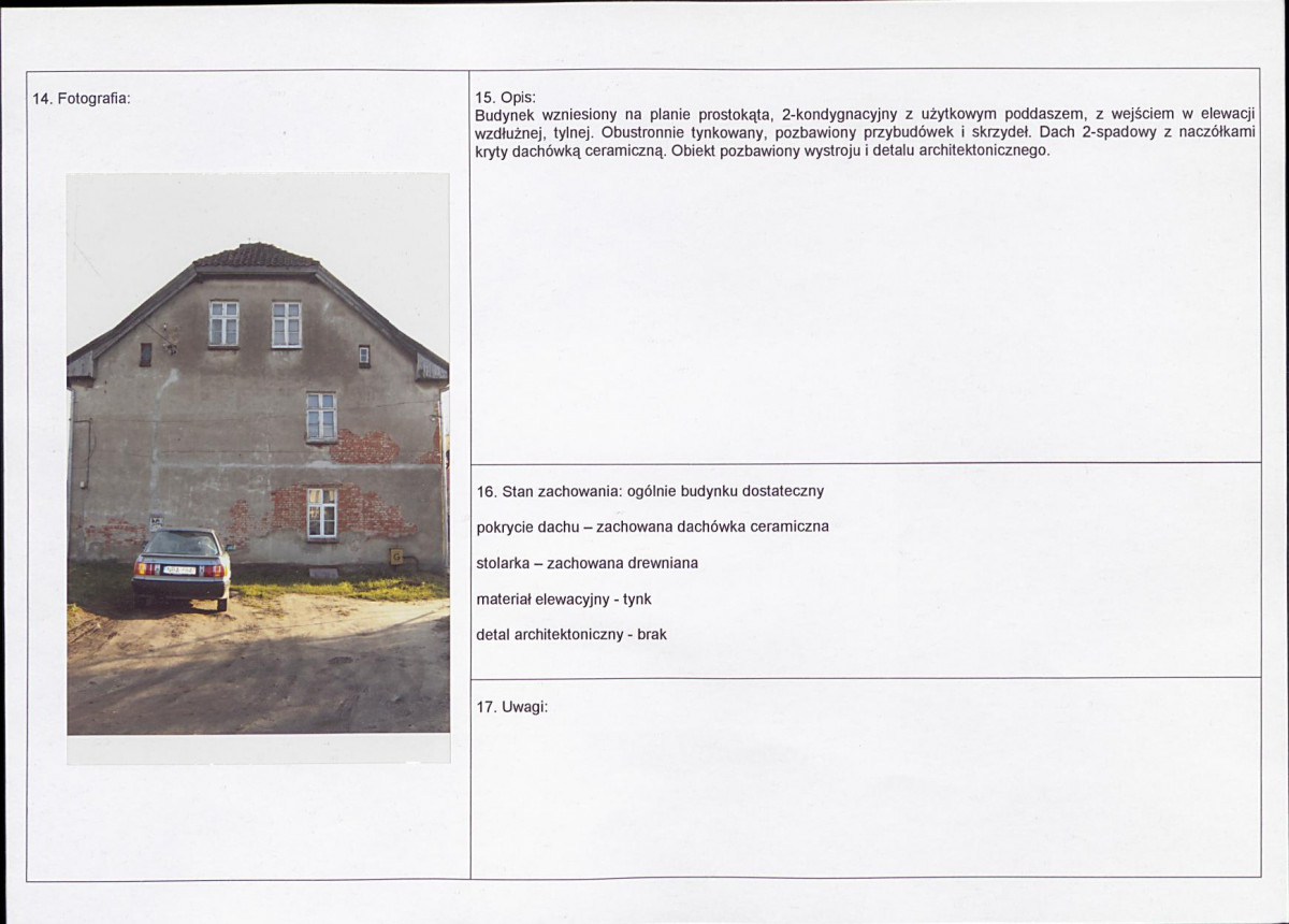 Karta obiektu niewpisanego do rejestru, skan nr 2