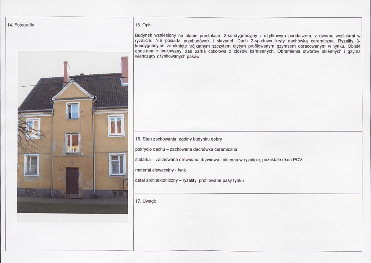 Karta obiektu niewpisanego do rejestru, skan nr 2