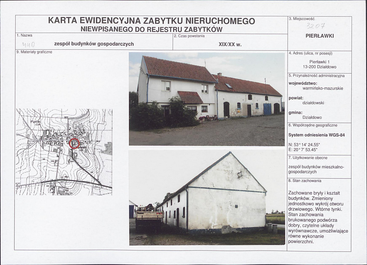 Karta obiektu niewpisanego do rejestru, skan nr 1