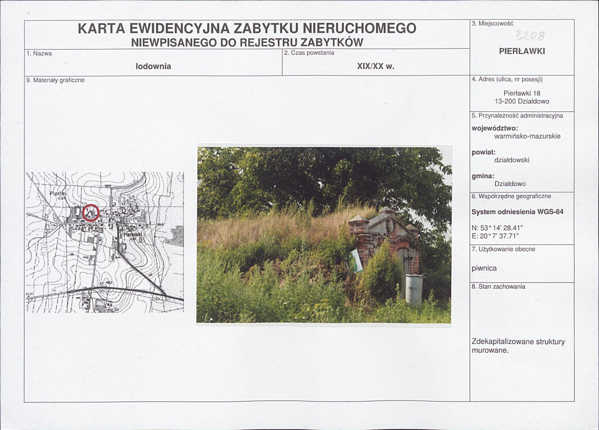 Karta obiektu niewpisanego do rejestru, skan nr 1
