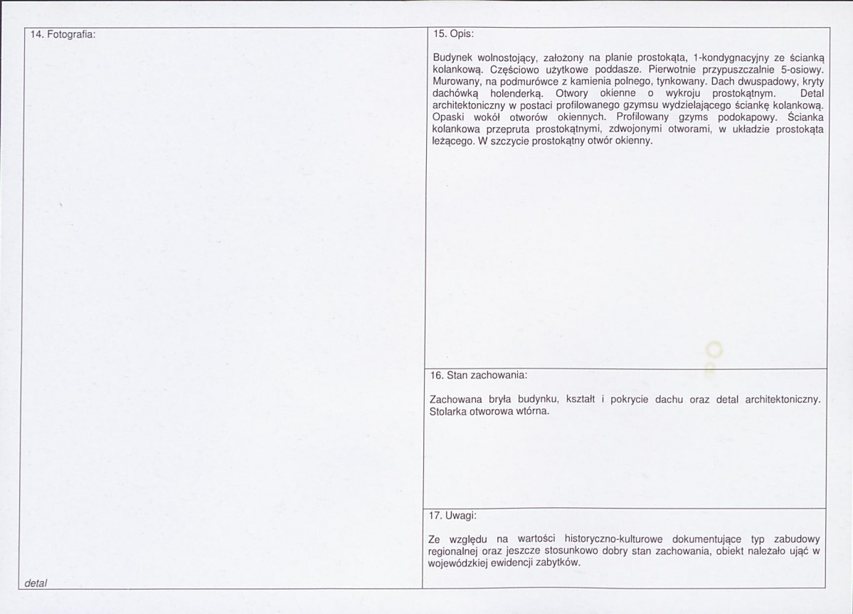 Karta obiektu niewpisanego do rejestru, skan nr 2
