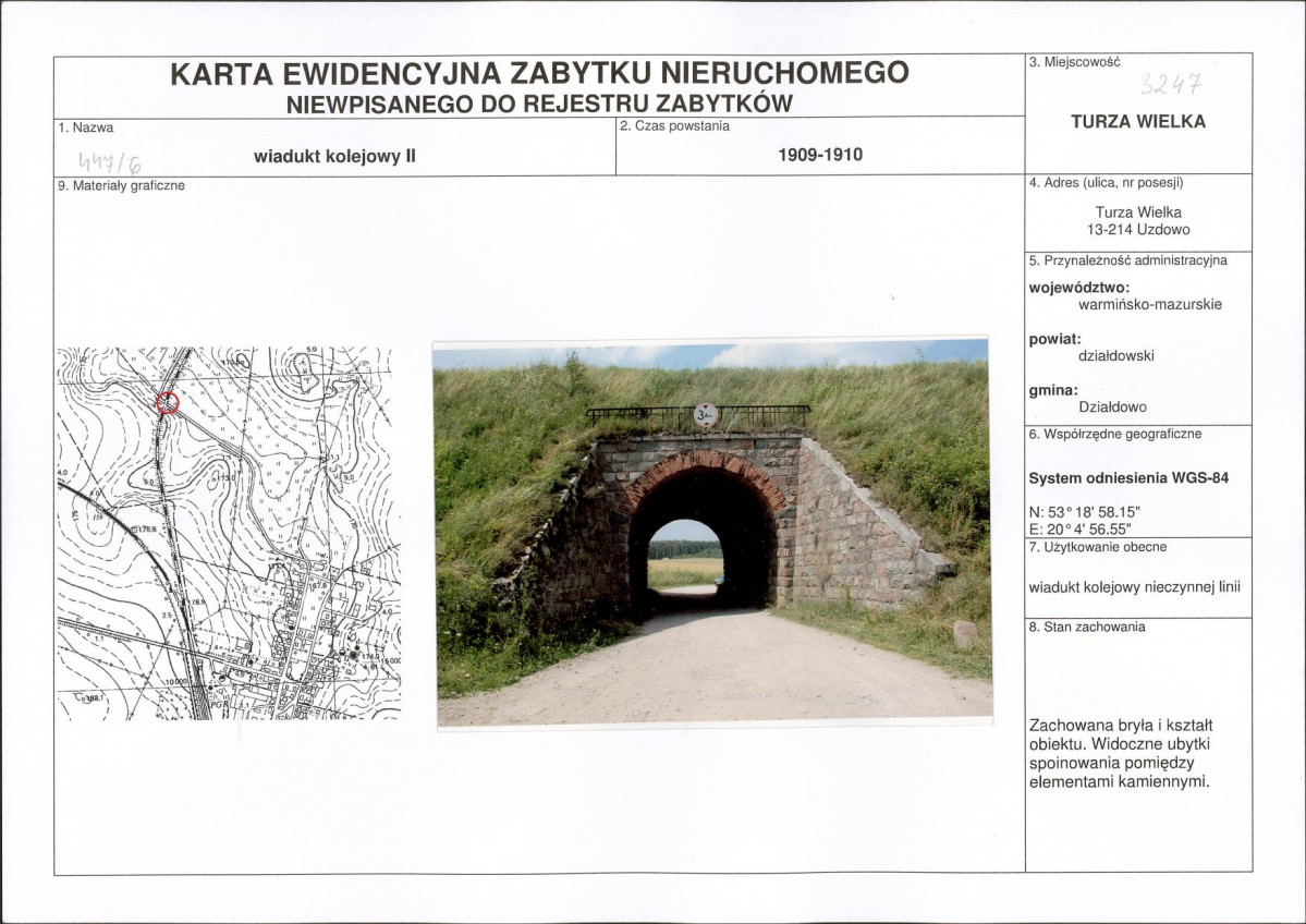 Karta obiektu niewpisanego do rejestru, skan nr 1