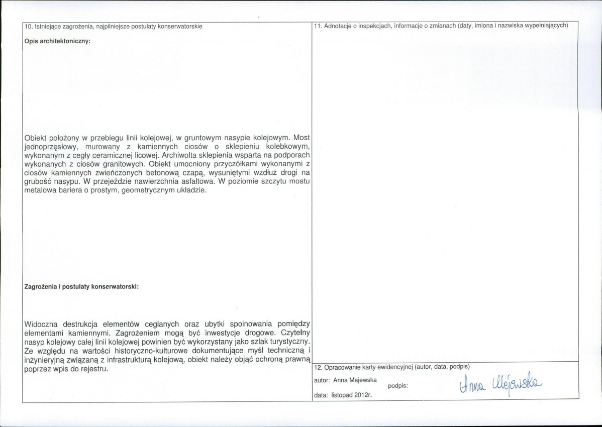 Karta obiektu niewpisanego do rejestru, skan nr 2