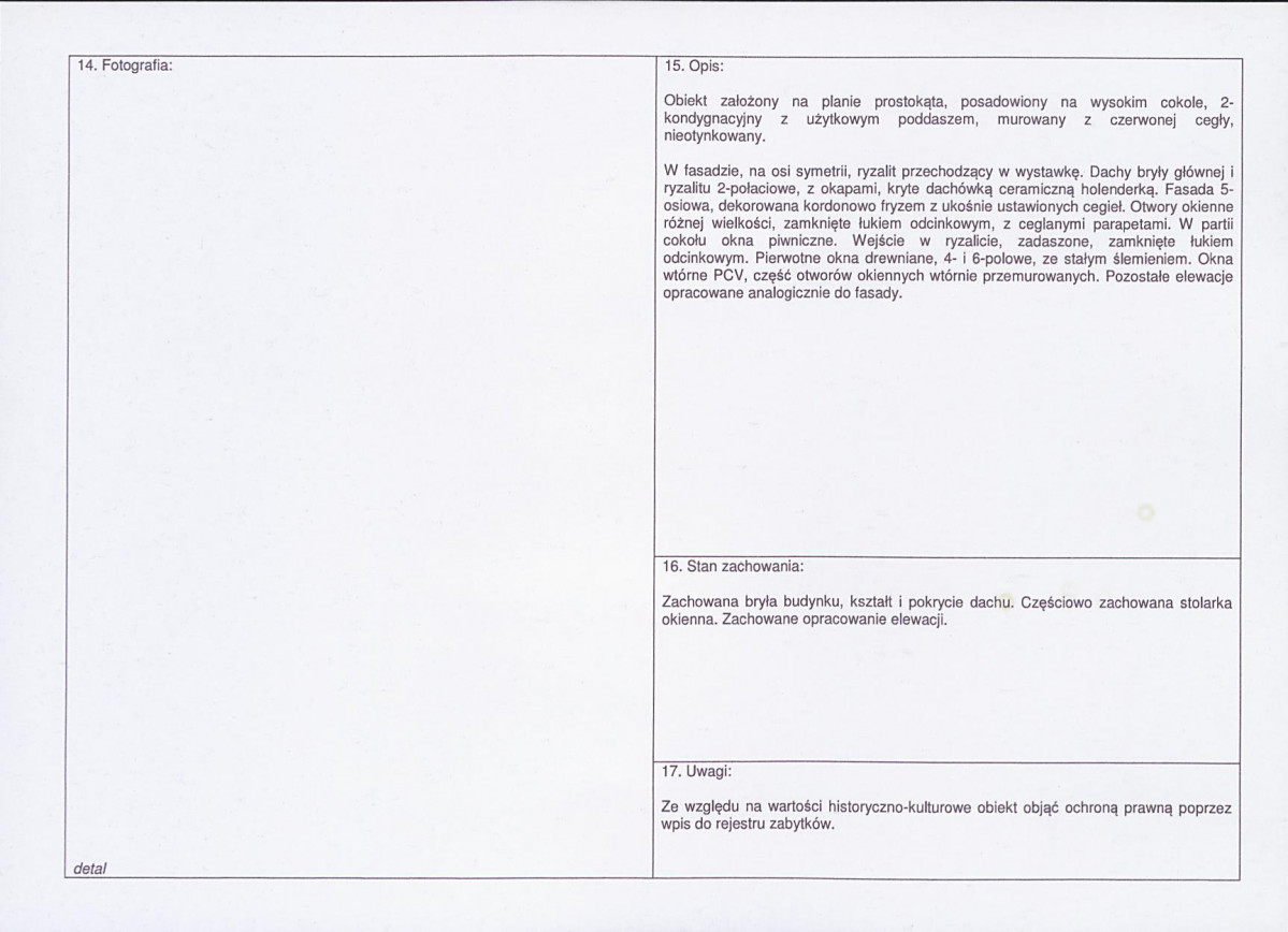 Karta obiektu niewpisanego do rejestru, skan nr 2