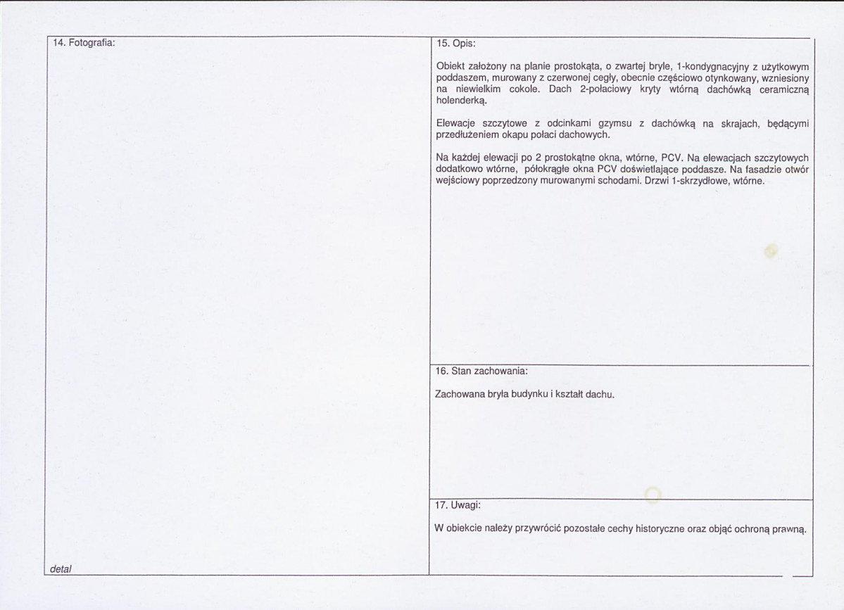 Karta obiektu niewpisanego do rejestru, skan nr 2