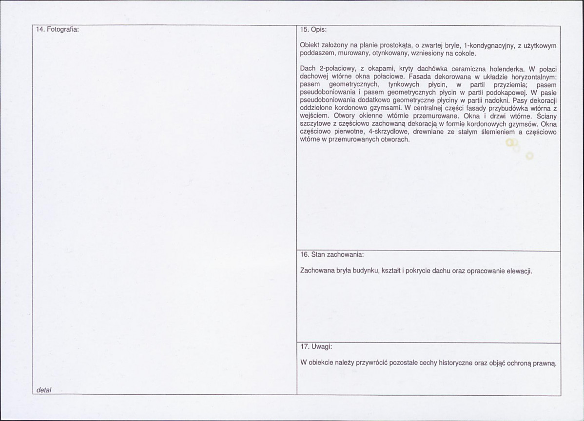 Karta obiektu niewpisanego do rejestru, skan nr 2