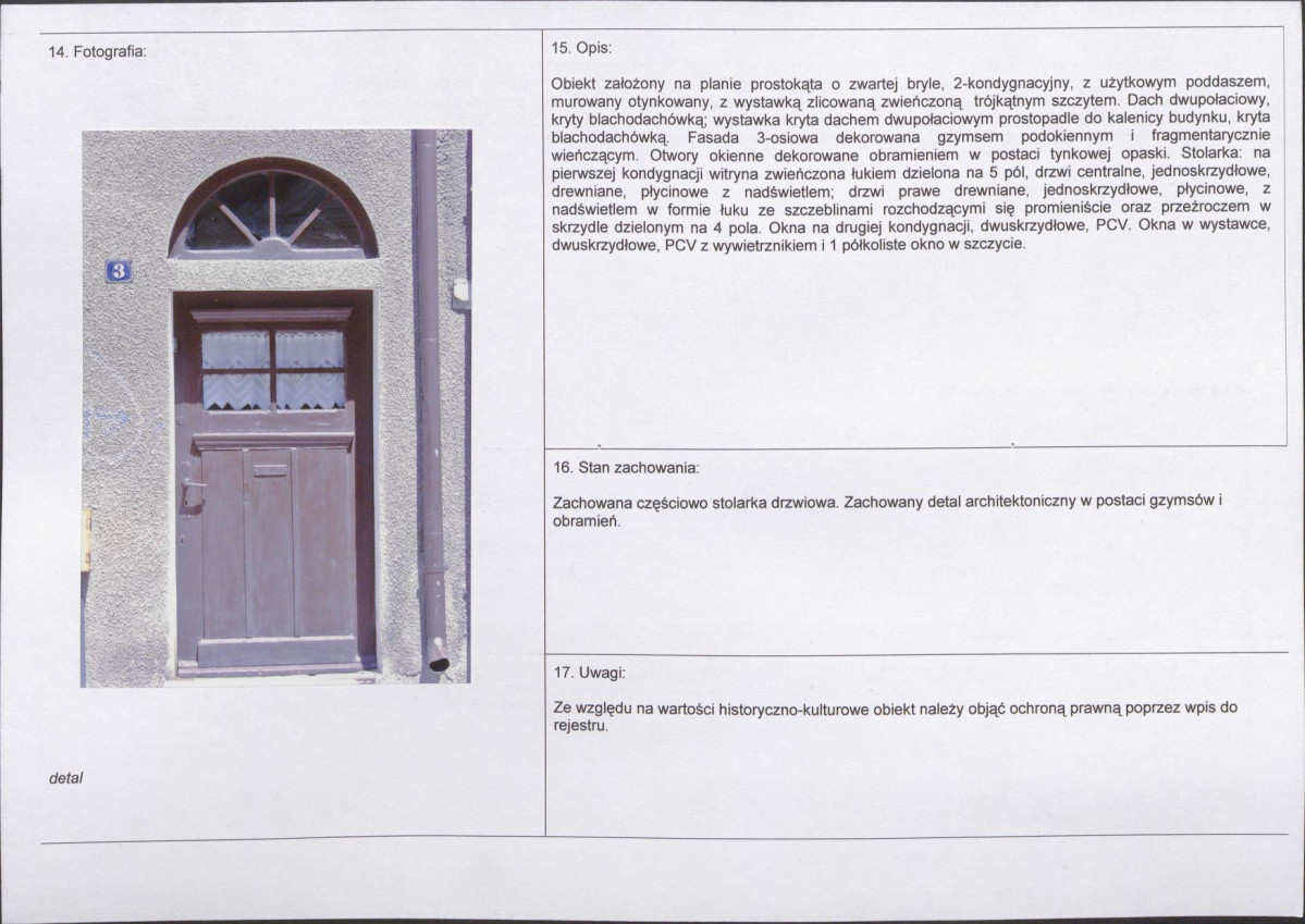 Karta obiektu niewpisanego do rejestru, skan nr 2