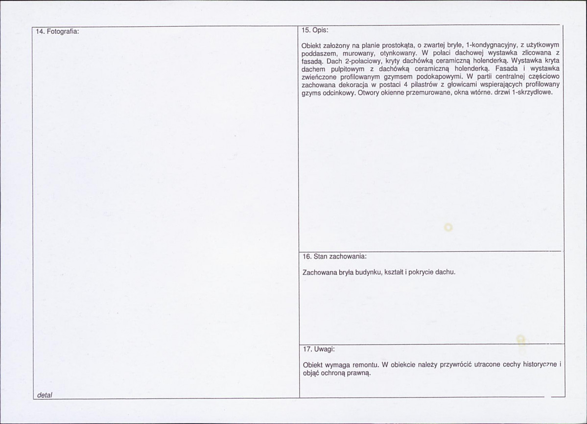 Karta obiektu niewpisanego do rejestru, skan nr 2