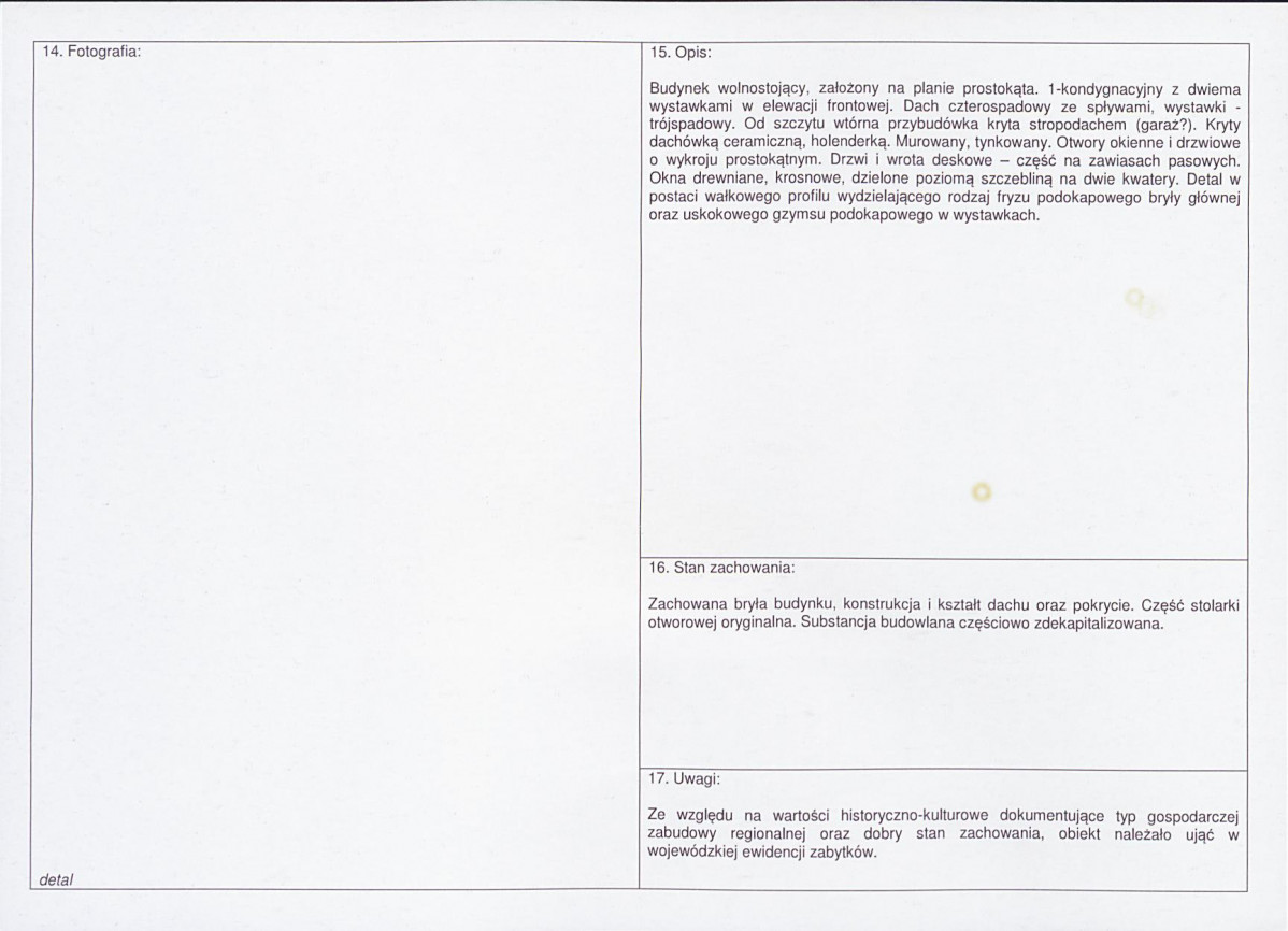 Karta obiektu niewpisanego do rejestru, skan nr 2